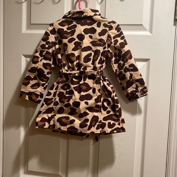 Gymboree Xs 3-4 year old brown animal print leopard wrap trench coat - Picture 3 of 3